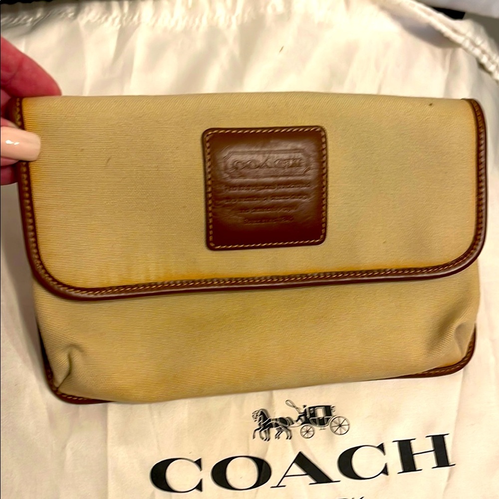 Coach Vintage Tan and Brown Clutch